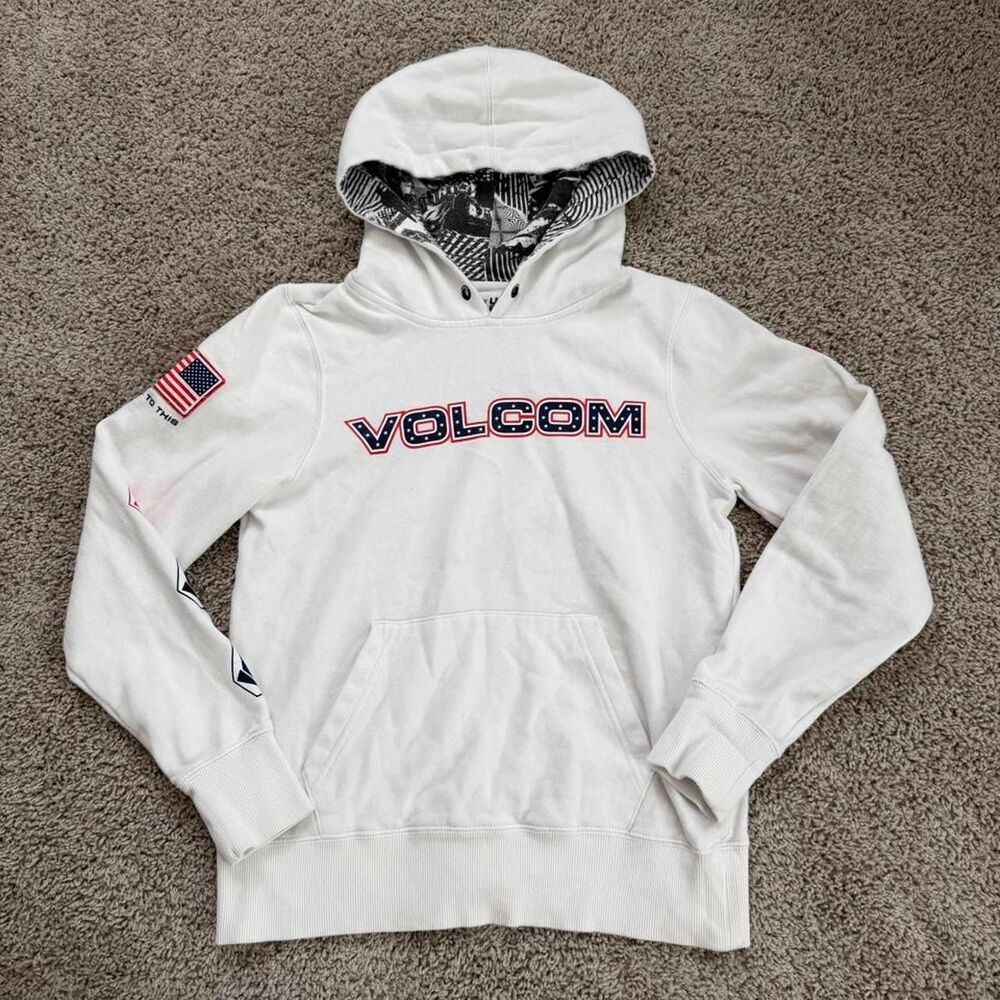 Volcom Women's White and Grey Hoodie
